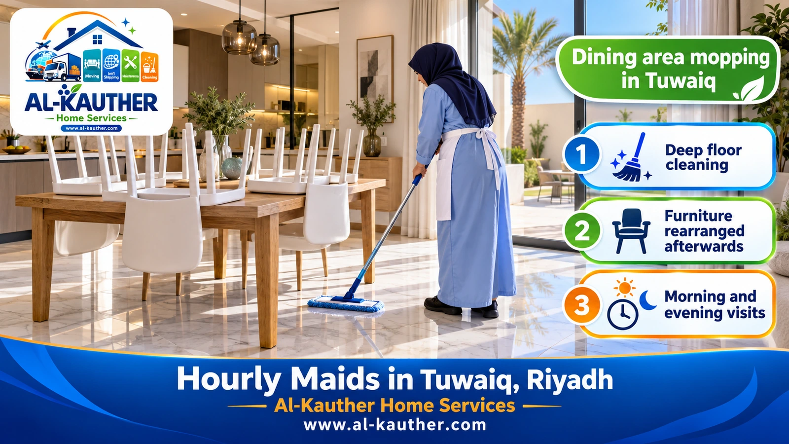 Dining area mopping in Tuwaiq