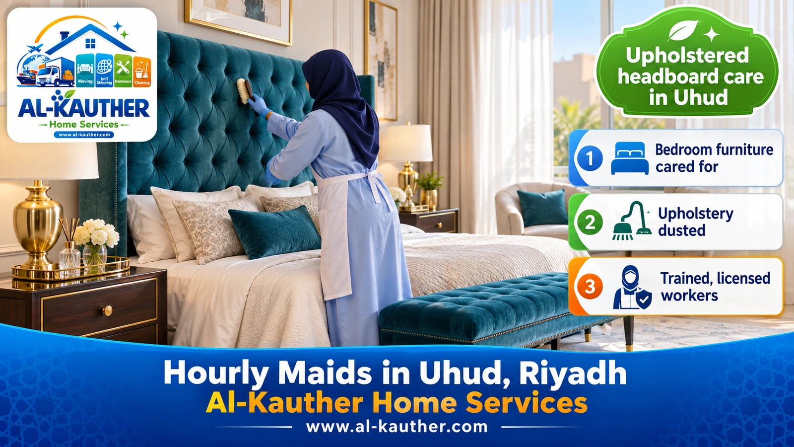Upholstered headboard care in Uhud