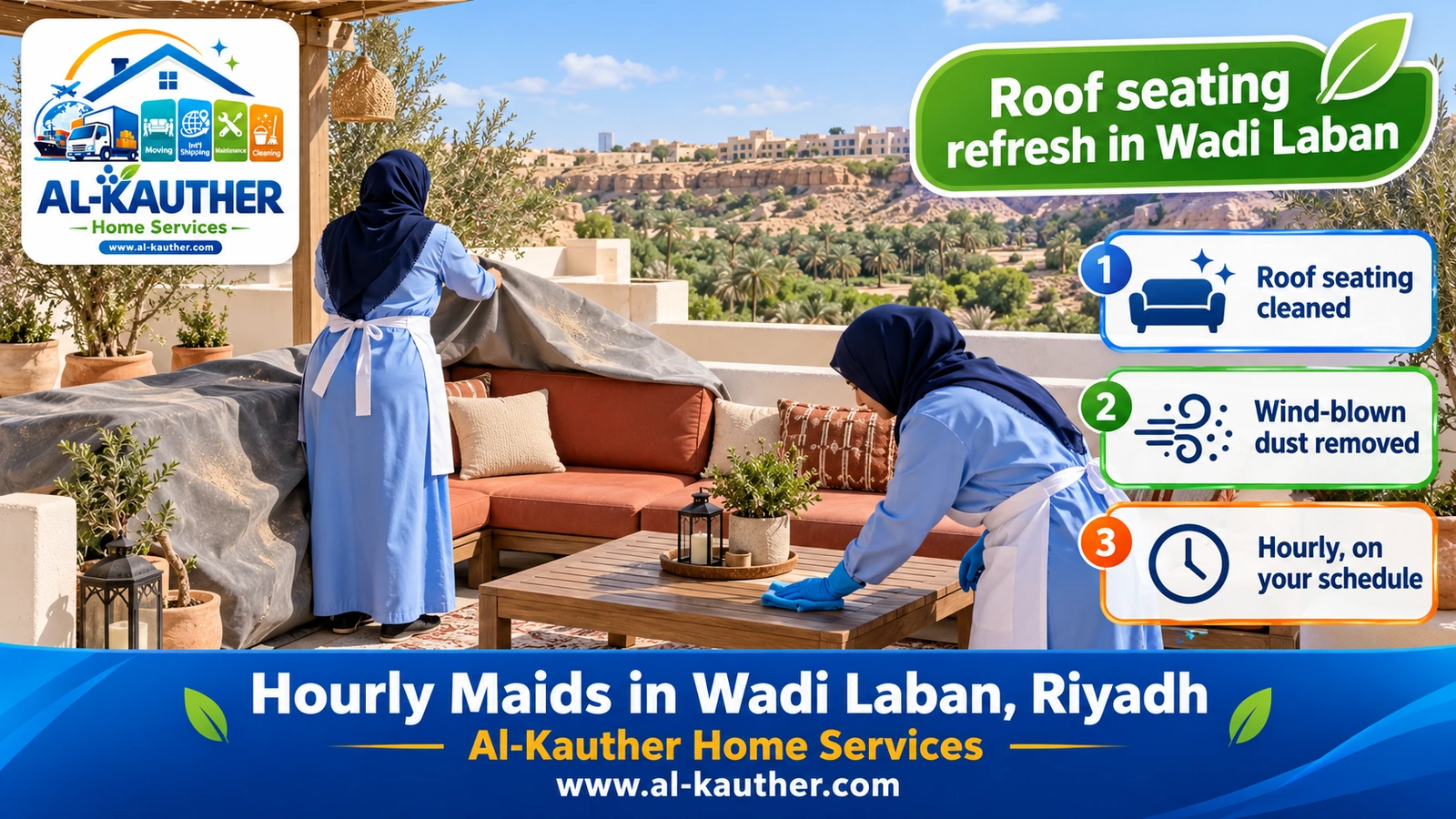Roof seating refresh in Wadi Laban